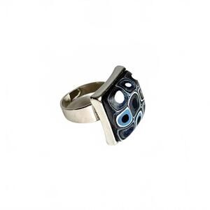 Decoré Mosaic Polymer Clay Retro Statement Adjustable Ring